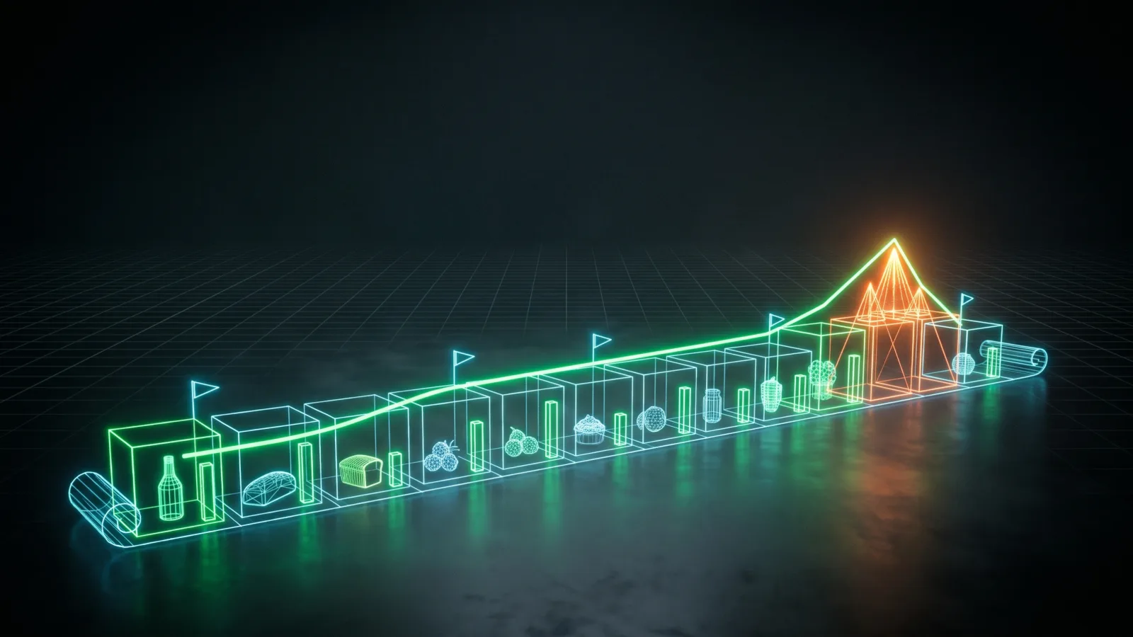 Forno di un laboratorio food illuminato al neon, il percorso di crescita di un brand alimentare