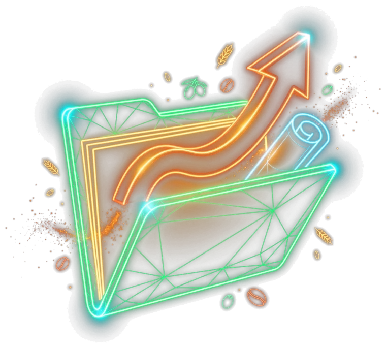 Cartella con piano e freccia al neon: il setup completo a carico mio